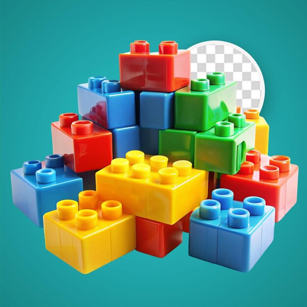 Plastic building blocks look 3d on white background