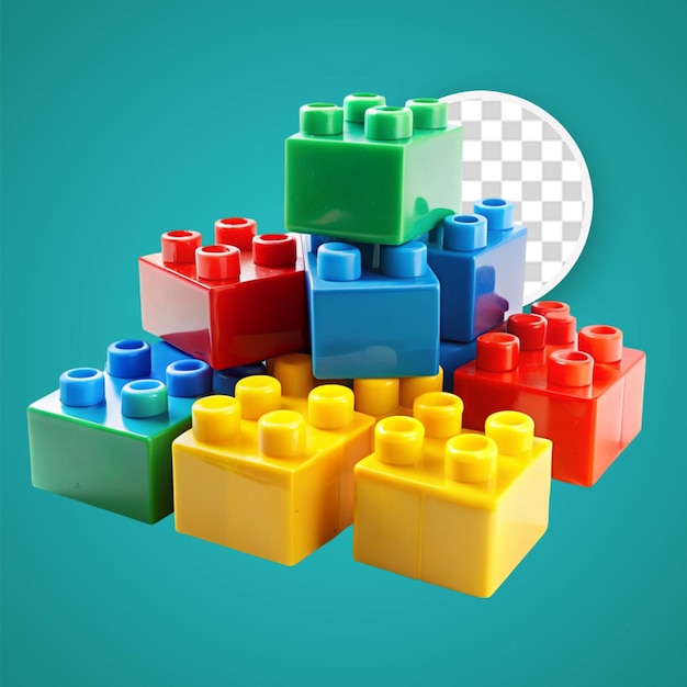 Plastic building blocks look 3d on white background