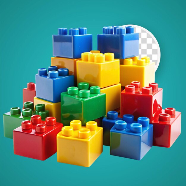 Plastic building blocks look 3d on white background