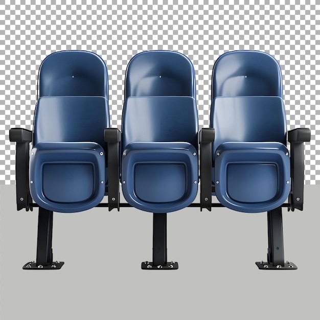 Plastic Chairs in a Stadium on Transparent background Ai Generated