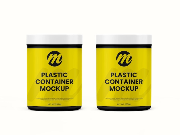 plastic container or supplement bottle mockup