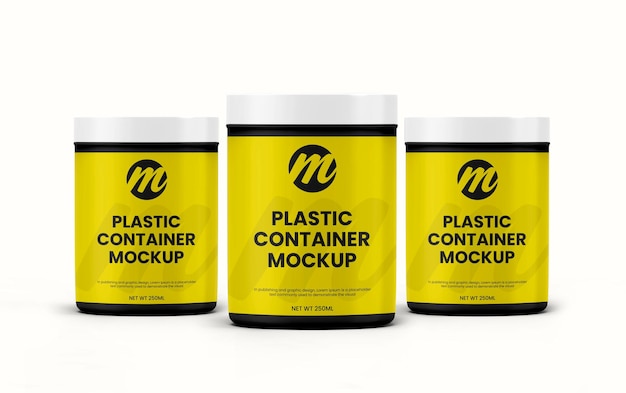 plastic container or supplement bottle mockup