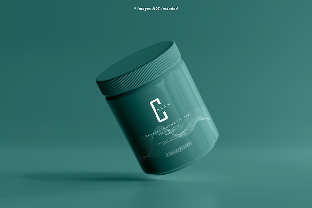 Plastic Cosmetic Jar Mockup