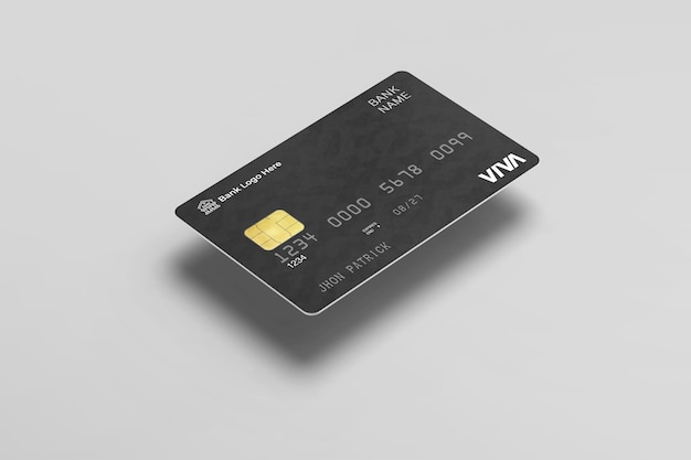 Plastic Credit Card Mockup Clean Modern Floating