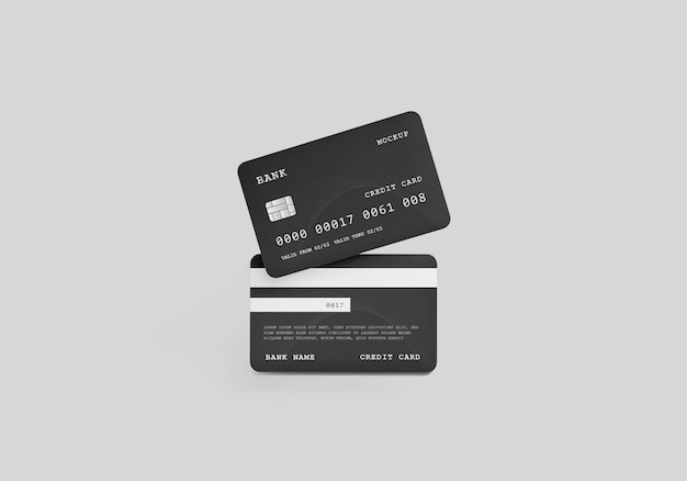 Plastic credit or debit card mockup