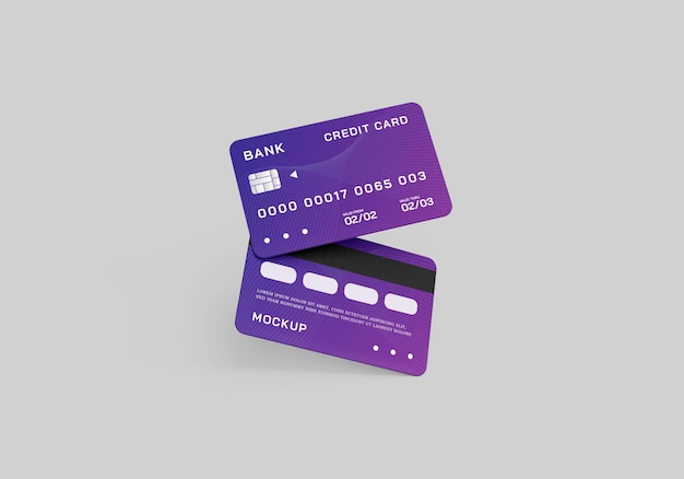 Plastic credit or debit card mockup