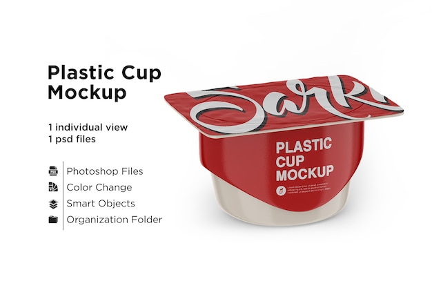 Plastic Cup with Foil Lid Mockup