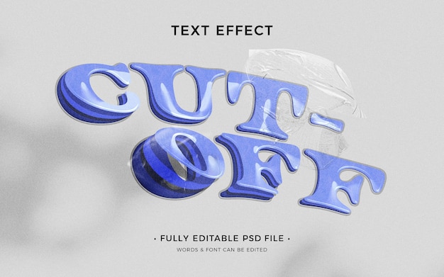 Plastic cut text effect