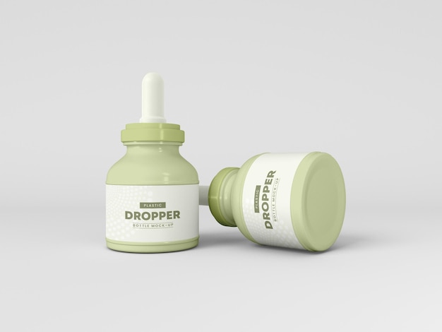 Plastic dropper bottle mockup