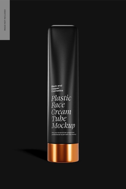 Plastic Face Cream Tube Mockup, Front View