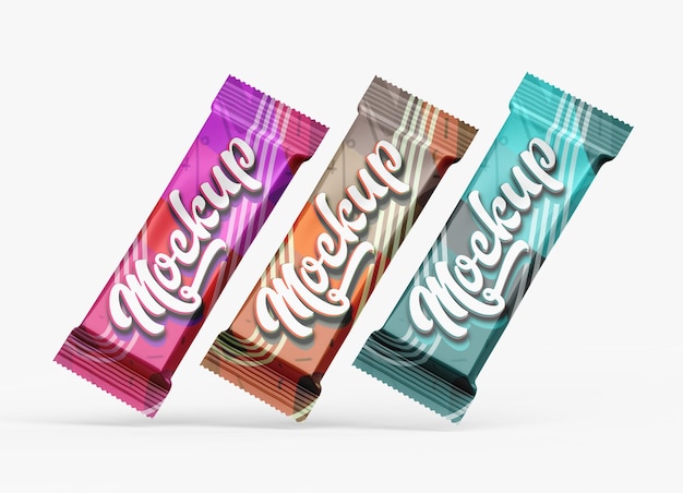 plastic foil candy or chocolate bar mockup