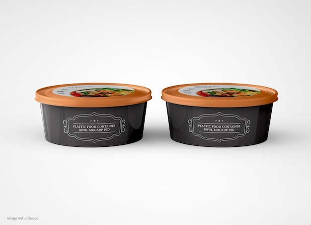 Plastic Food Container Bowl Mockup