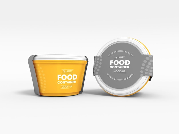 Plastic Food Delivery Container with sleeve mockup