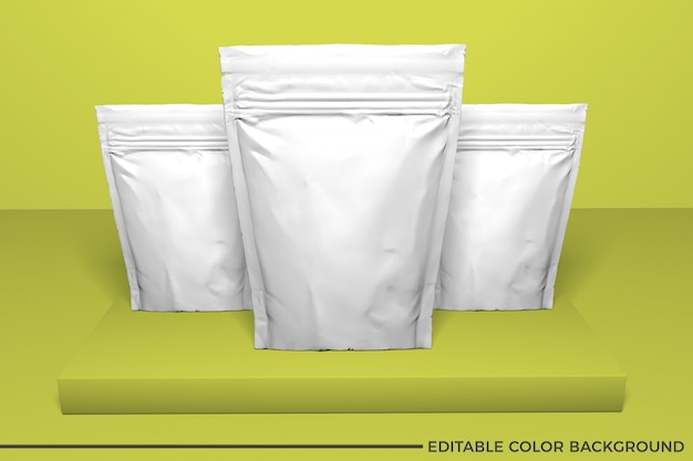 Plastic food pouch mockup