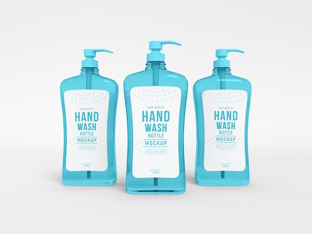 PSD plastic hand wash pump bottle mockup