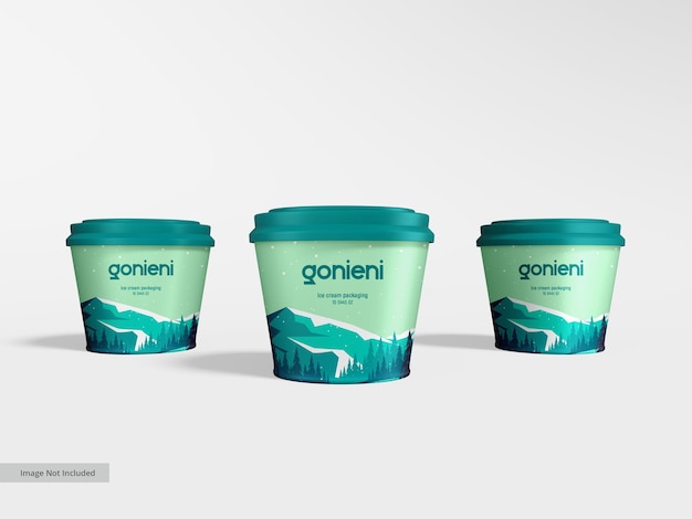 Plastic Ice Cream Tub Packaging Mockup