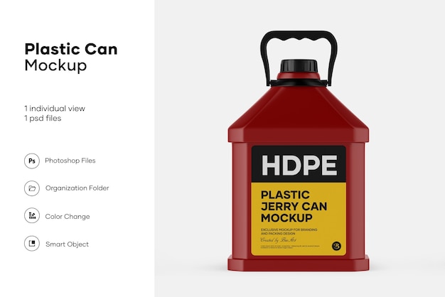 Plastic Jerry Can Mockup Design Isolated