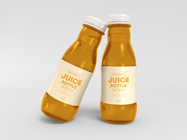 Plastic Juice Bottles Mockup