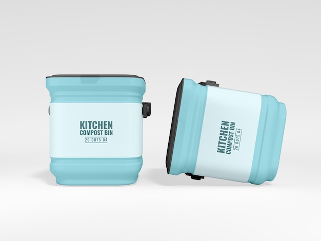 Plastic Kitchen Compost Disposal Bin Branding Mockup