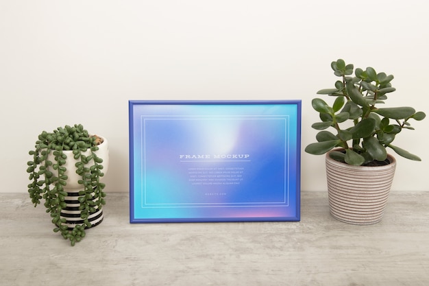 PSD plastic landscape frame mock-up