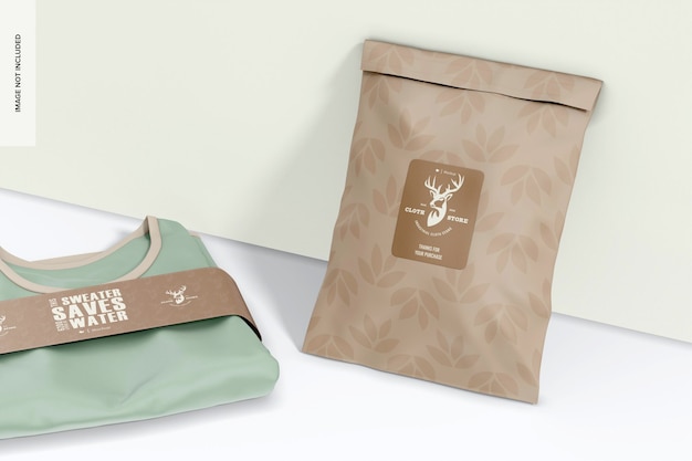 Plastic Mailing Bags Mockup Standing and Dropped