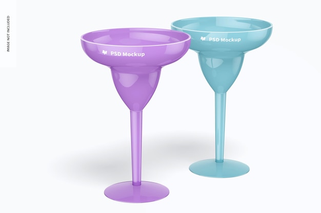 Plastic Margarita Glasses Mockup