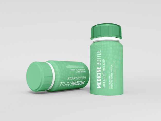 Plastic Medicine Bottle Packaging Mockup