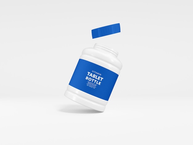 Plastic Medicine Pill Bottle Packaging Mockup