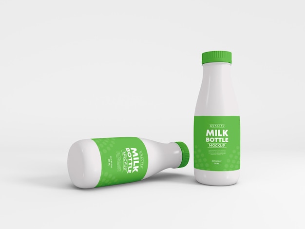 Plastic Milk Bottle Packaging Mockup