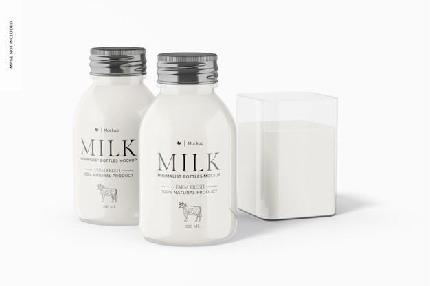 Plastic Milk Bottles Mockup