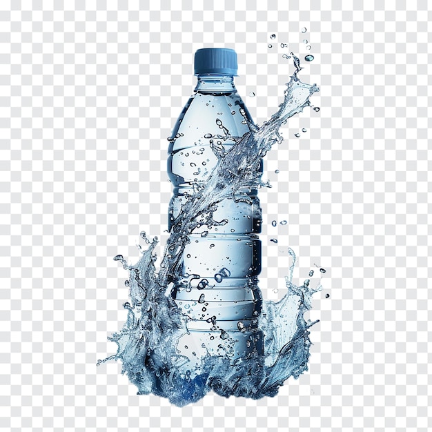 Plastic Mineral water bottle on transparent background generative by ai