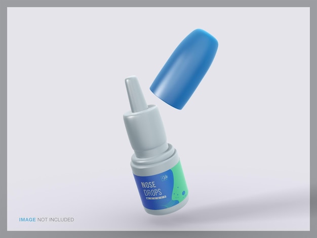 Plastic nose drops product packaging mockup