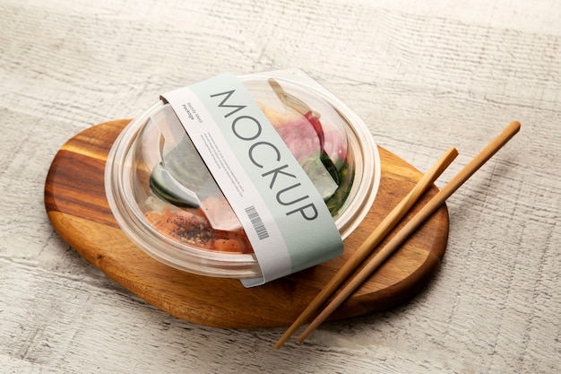 Plastic packaging mock-up for ready meal and food on the go