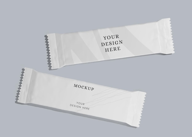 Plastic packing for snacks mockup