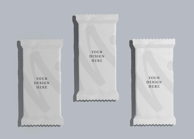 Plastic packing for snacks mockup