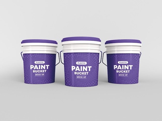 Plastic paint bucket mockup