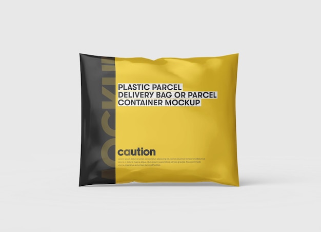 Plastic parcel bag branding mockup