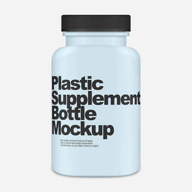 Plastic pill bottle smart psd mockup Easy to change color label logo