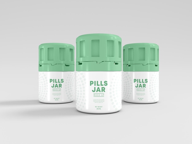 Plastic Pill Jar Packaging Mockup