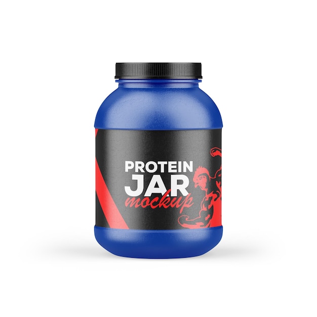 Plastic Protein Jar Mockup