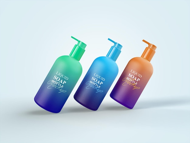 Plastic pump bottles mockup