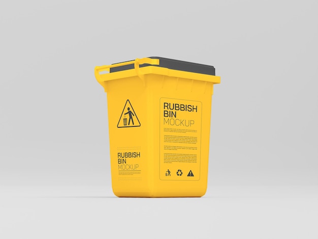 Plastic Rubbish Bin Mockup