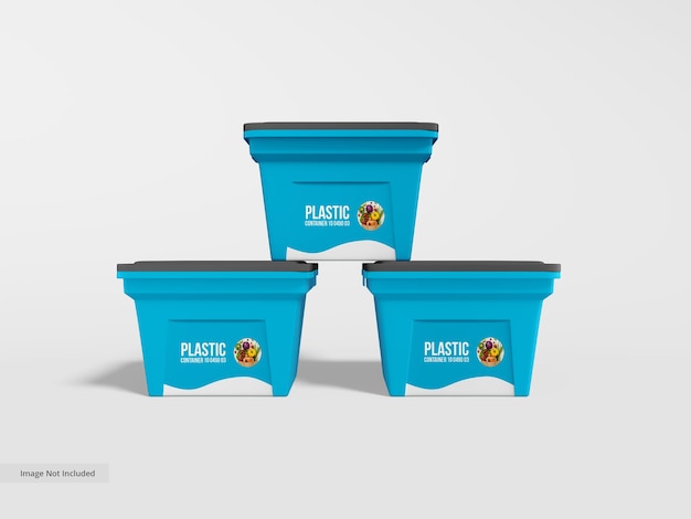 Plastic Storage Container Packaging Mockup