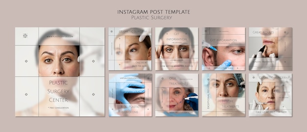 Plastic surgery instagram posts template