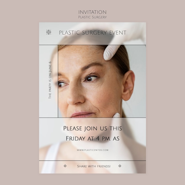 Plastic surgery invitation template