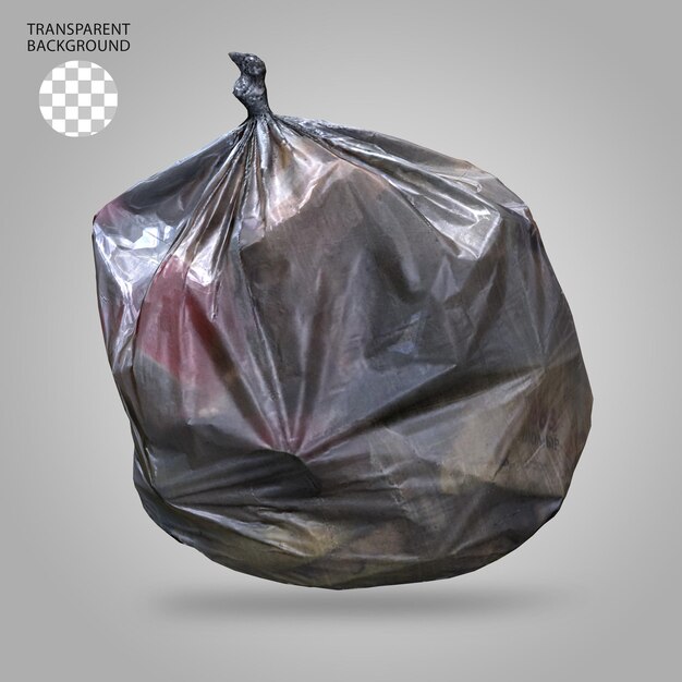 PSD plastic trash bag isolated 3d rendered illustration