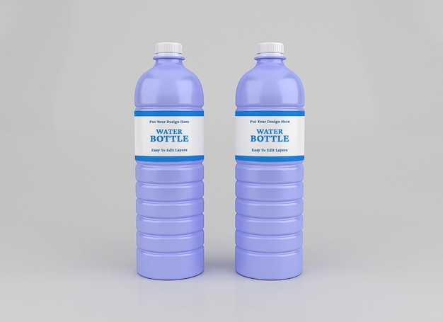 Plastic water bottle mockup 