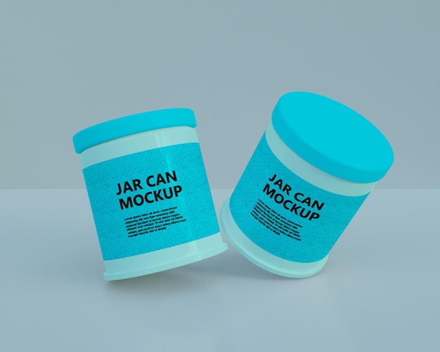 Plastics food can jar mockup