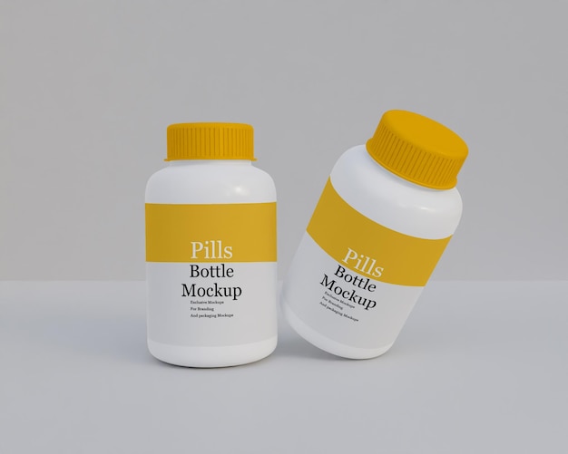 Plastics pills bottle mockup