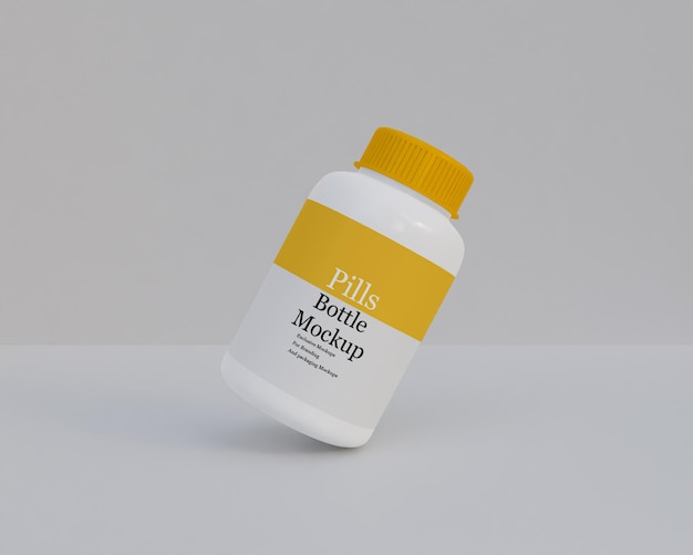 Plastics pills bottle mockup